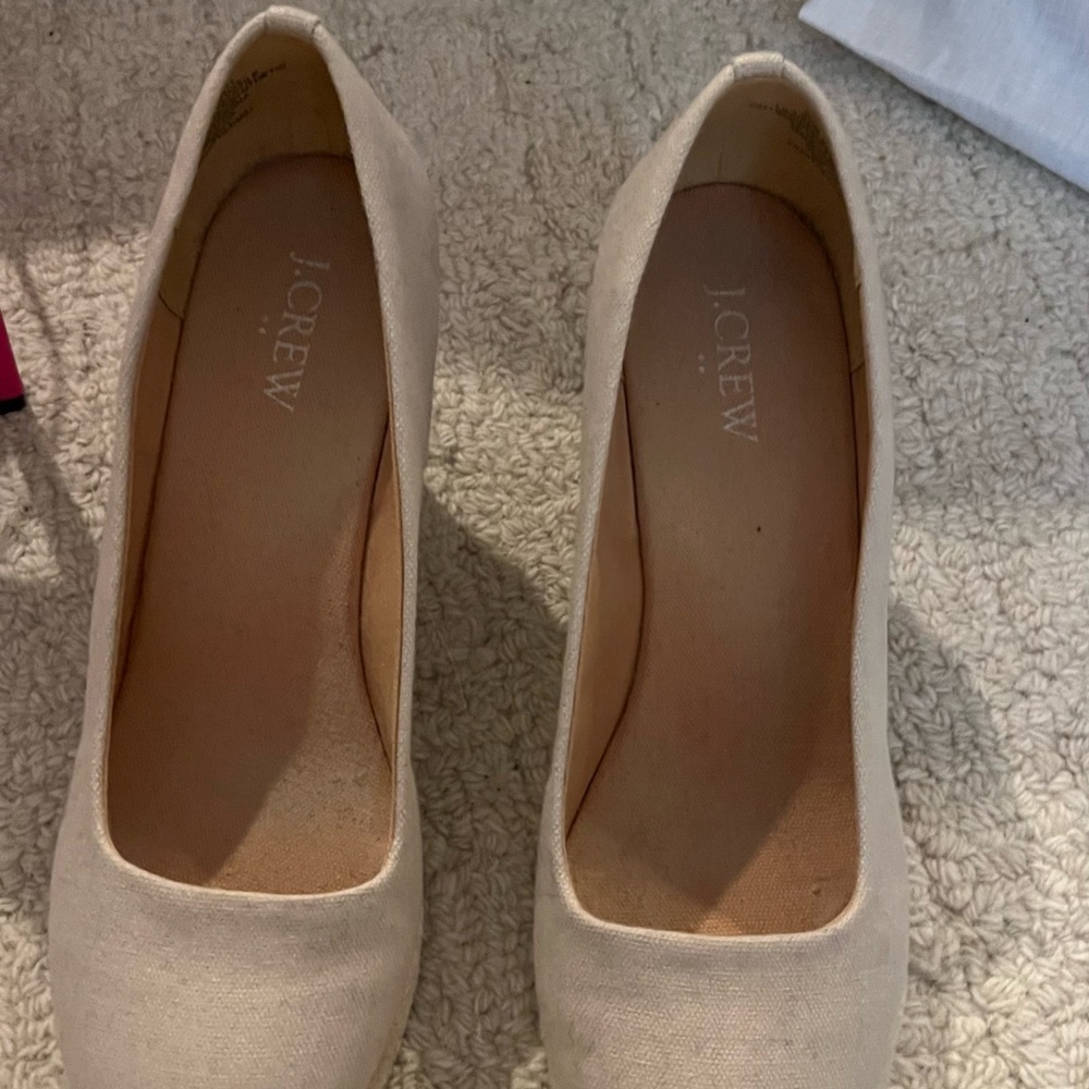 J. Crew Women’s Cream Canvas Heels